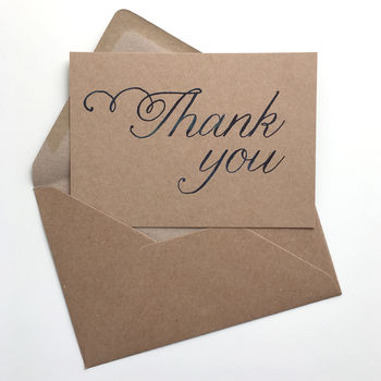 Set Of 12 Thank You Script Postcard Note Cards, 6 of 9
