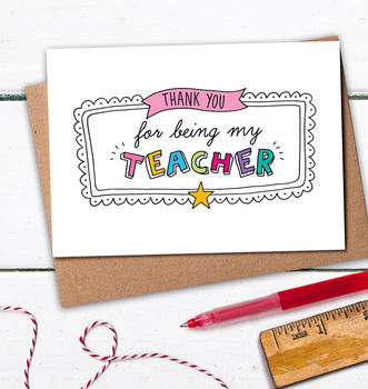 Thank You Teacher Card By Eskimo Kiss Designs | notonthehighstreet.com