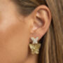 Big Butterfly Drop Earrings In Gold, thumbnail 2 of 4