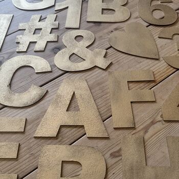 Home And Garden Personalised Christmas Signs , Gold Metal Letter Decorations , Any Word You Like, 5 of 8