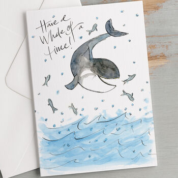'Have A Whale Of A Time!' Good Luck Card, 2 of 3