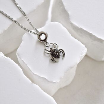 Spider Charm Necklace 925 Silver, 7 of 7