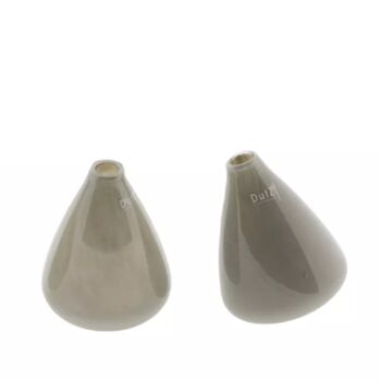 Tumbling Vase H12 D10 Cm Taupe, 2 of 6