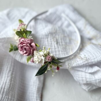 Dusty Pink And White Floral Headband, 3 of 6
