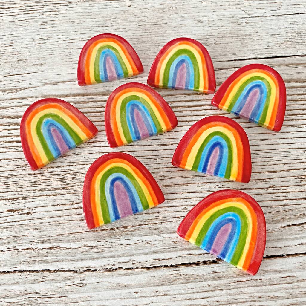 Handmade Ceramic Rainbow Brooch By Bobby Loves Rosie ...