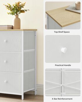 Six Drawer Fabric Dresser For Bedroom Or Nursery, 9 of 12