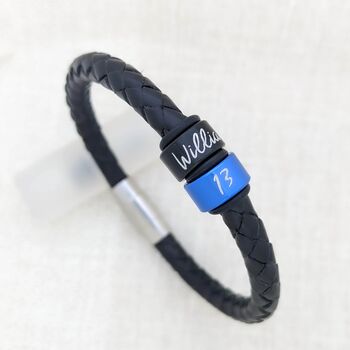 Personalised Leather Bracelet For Teenage Boys, 4 of 10