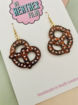 Pretzel Glitter Resin Earrings, 3 of 4