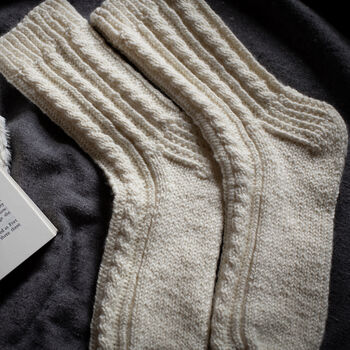 Cable Socks Knitting Kit, 8 of 10
