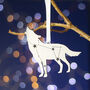 Lupus Wolf Constellation Metallic Christmas Decoration, thumbnail 2 of 4