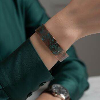 Green Verdigris Patina Copper Cuff Bracelet, 2 of 2