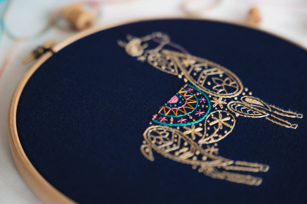 Craftways Fiesta Llama Hoop Stamped Embroidery Kit