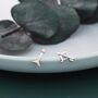 Mismatched Bow And Arrow Stud Earrings In Sterling Silver, thumbnail 4 of 12