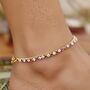 Gold Plated Red And Crystal Stone Chain Payal Anklet, thumbnail 1 of 3