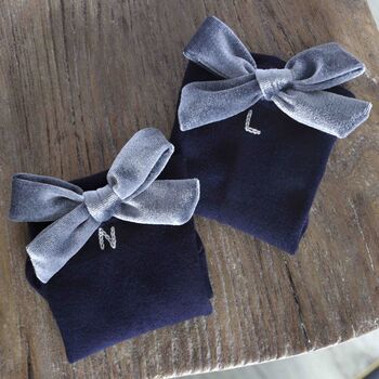 Personalised Velvet Bow Bamboo Socks Gift For Her, 6 of 7