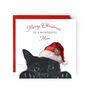 Merry Christmas To A Wonderful Mum Festive Cat Christmas Card, thumbnail 1 of 4