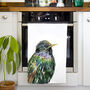 Inky Starling Tea Towel, thumbnail 3 of 7