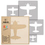 Reusable Plastic Stencils Five Pcs Planes With Brushes, thumbnail 2 of 5