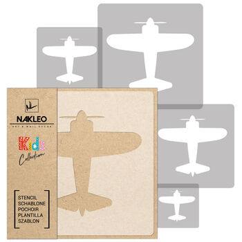 Reusable Plastic Stencils Five Pcs Planes With Brushes, 2 of 5