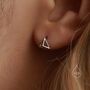 Sterling Silver Hollow Pyramid Spike Stud Earrings, thumbnail 2 of 12