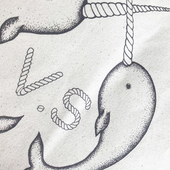 Personalised Jute Narwhal Tote Bag, 3 of 6