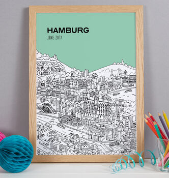 Personalised Hamburg Print, 8 of 9