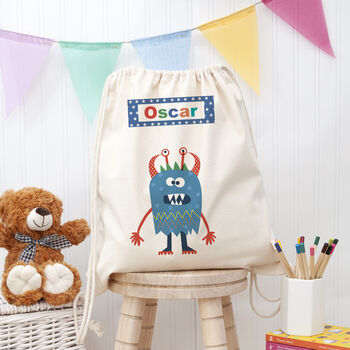 Personalised Boy's Little Monster Pe Kit Bag, 3 of 12