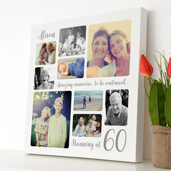 Personalised 60th Birthday Square Photo Collage, 3 of 11