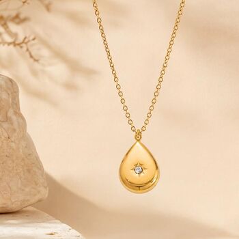 Gold North Star Teardrop Necklace Celestial Star, 4 of 5
