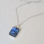 The Rectangle Labradorite Necklace, Silver, thumbnail 1 of 9
