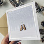Penguin Couple Mistletoe Snowy Love Christmas Card, thumbnail 10 of 10