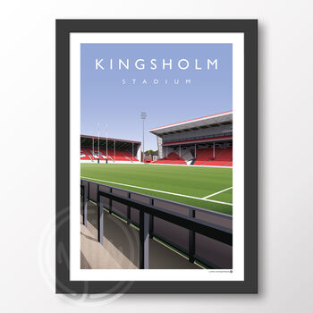 Kingsholm Stadium View From The Shed Gloucester Rugby Poster, 6 of 6