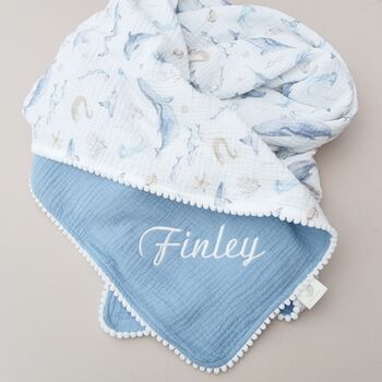 Personalised Wildflower Organic Muslin Baby Blanket, 3 of 12