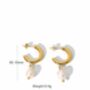18 K Thick Gold Freshwater Earrings, thumbnail 5 of 5
