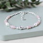 Pink Opal And Pearl Sterling Silver Bracelet, thumbnail 1 of 5