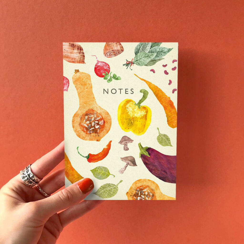 A6 Lined Vegetable Pattern Notebook By Emily Nash Illustration ...