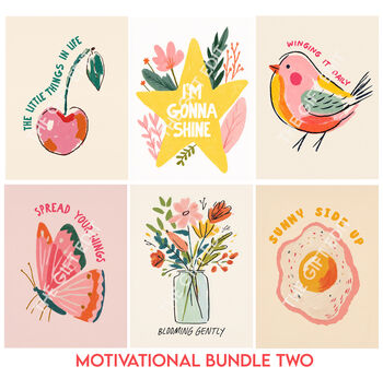 Sets Of Six Motivational Art Themed Print Bundles, 6 of 12