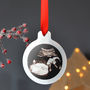 Personalised Gold Or Silver Baby Scan Christmas Bauble, thumbnail 2 of 3
