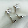 Sterling Silver Crystal Ear Jacket Screw Back Earrings, thumbnail 1 of 7