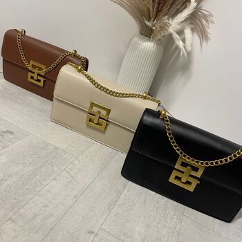 Personalised Maisie Gold Buckle Chain Shoulder Bag, 2 of 4