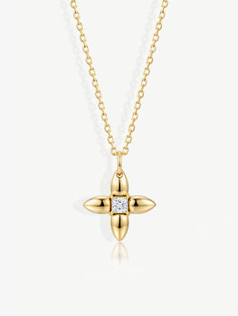 Flower Pendant Necklace In 14k Gold Floral Women's Jewellery, 2 of 4