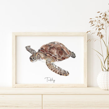 Sea Turtle Personalised Watercolour Print, 2 of 4