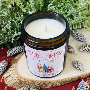Personalised Golden Retriever Christmas Gift Candle, 3 of 3