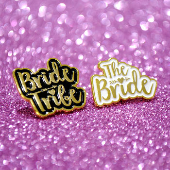 The Bride Wedding / Hen Party Enamel Lapel Pin Badge, 4 of 7