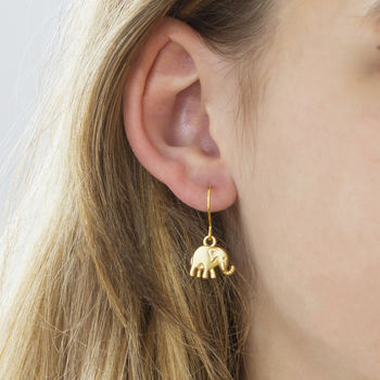 Elephant Charm Drop Earrings, 2 of 7