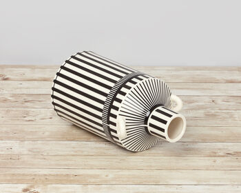 G Decor Lagos Black White Stripe Abstract Pattern Vase, 5 of 7