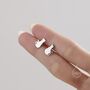 Minimalist Cat Stud Earrings In Sterling Silver, thumbnail 1 of 11