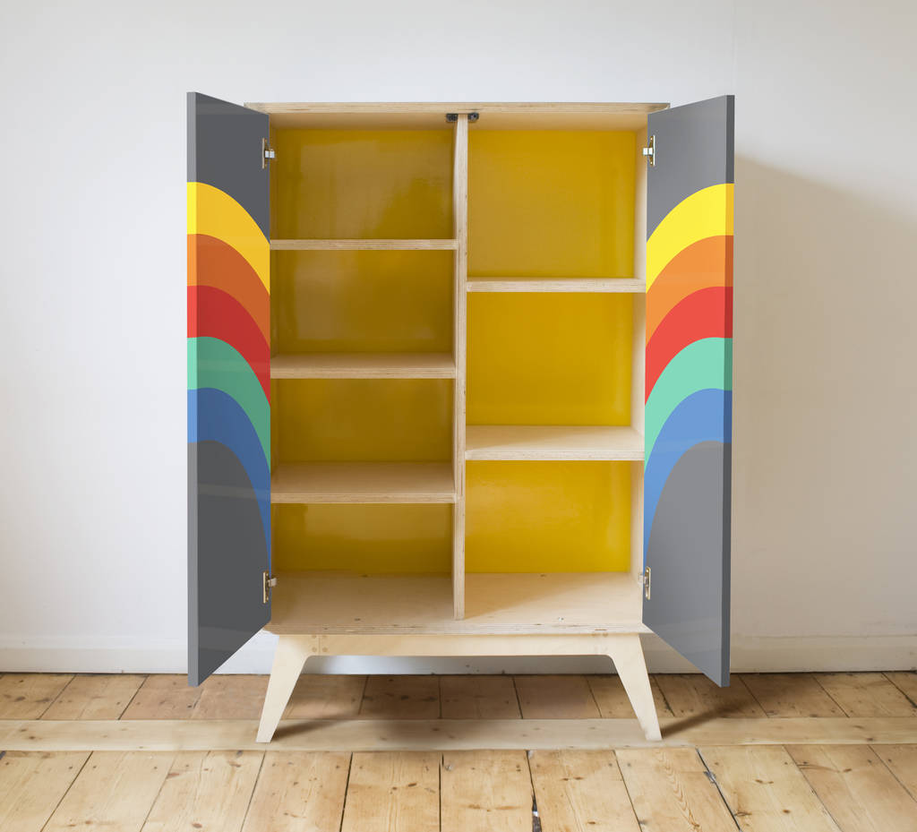 Rainbow Childrens Shelved Cupboard By Scout Boo   Original Rainbow Childrens Shelved Cupboard 