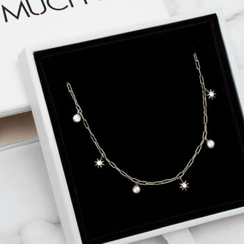 Sterling Silver Charm Necklace Moon And Star Gift, 2 of 3