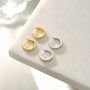 Sterling Silver Cz Huggie Hoops, thumbnail 4 of 12